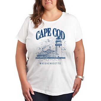 Plus Size Cape Cod, Massachusetts Lighthouse Graphic Tee
