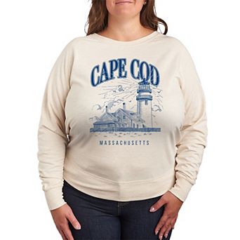 Plus Size Cape Cod Massachusetts Lighthouse French Terry Long Sleeve Tee