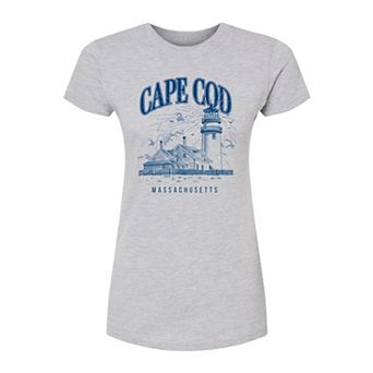 Juniors' Cape Cod, Massachusetts Lighthouse Fitted Tee