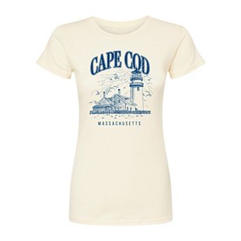 Juniors' Cape Cod, Massachusetts Lighthouse Fitted Tee