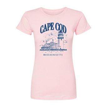 Juniors' Cape Cod, Massachusetts Lighthouse Fitted Tee