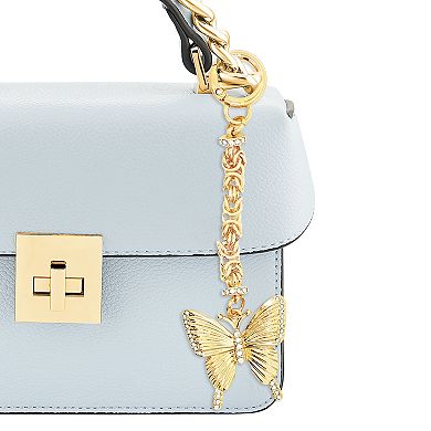 Emberly Textured Glass Simulated Stone Butterfly Bag Charm