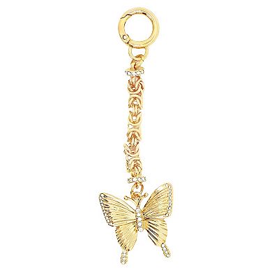 Emberly Textured Glass Simulated Stone Butterfly Bag Charm