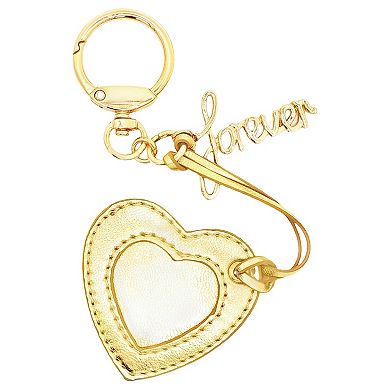 Emberly "Forever" Charm & Gold-Tone Faux Leather Heart Bag Charm