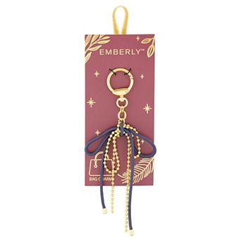 Emberly Beaded & Cord Double Bow Bag Charm