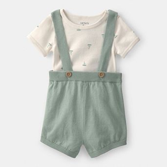 Baby Carter's 2 pc Sailboat Overalls & Tee Set