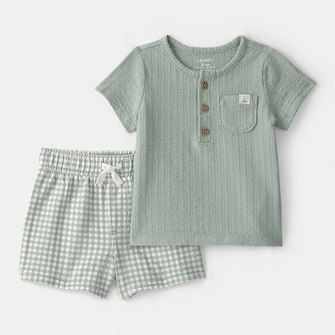 Boy Baby Boy Carter's 2 pc Gingham Top & Shorts Set