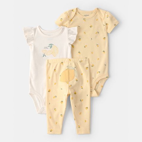Carter's Baby Carter's 3 pc Lemon Bodysuit & Pant Set