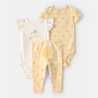 Baby Carter's 3 pc Lemon Bodysuit & Pant Set