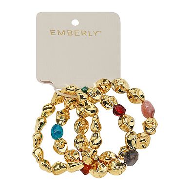 Emberly Gold-Tone 3-Piece Stretch Bracelet Set