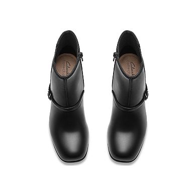 Clarks® Keirsta Day Women's Leather Block Heel Ankle Boots