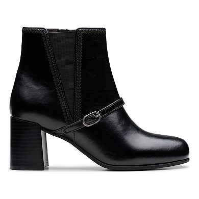 Clarks® Keirsta Day Women's Leather Block Heel Ankle Boots