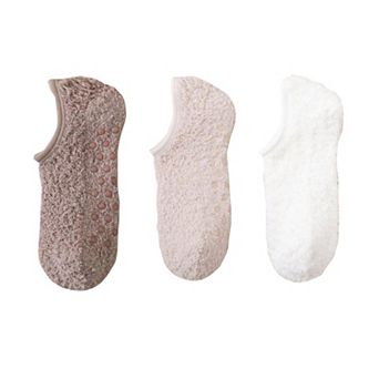 Women's 3-Pack Fuzzy Grip Socks Low Cut Non-Slip Soft Lounge Slipper Socks