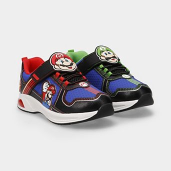 Mario & Luigi Nintendo Youth Boys Light Up Athletic Sneakers