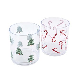 New View Gifts & Accessories 2 pk Tree & Candy Cane Icon Plastic Cups
