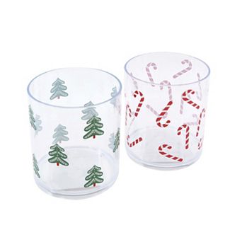 New View Gifts & Accessories 2 pk Tree & Candy Cane Icon Plastic Cups