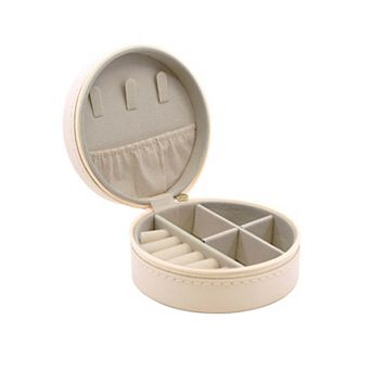 New View Gifts & Accessories Circular Jewelry Case with Multi-Compartment Design