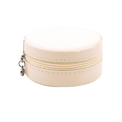 New View Gifts & Accessories Circular Jewelry Case with Multi-Compartment Design