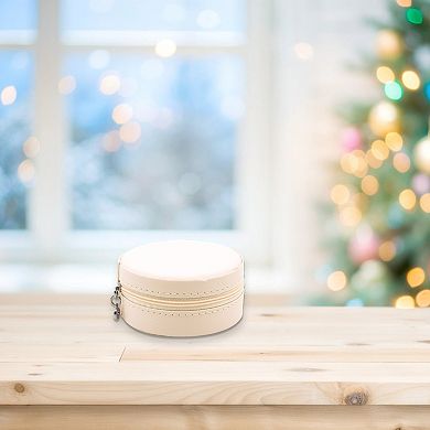 New View Gifts & Accessories Circular Jewelry Case with Multi-Compartment Design