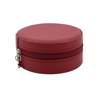 New View Gifts & Accessories Circular Jewelry Case with Multi-Compartment Design