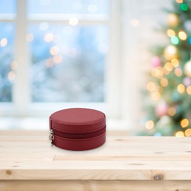 New View Gifts & Accessories Circular Jewelry Case with Multi-Compartment Design