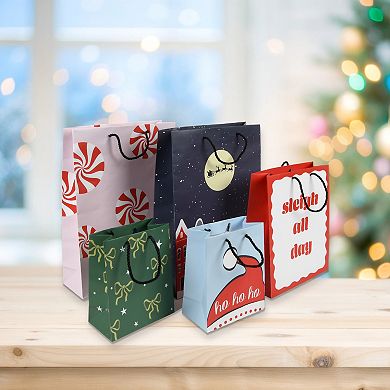New View Gifts & Accessories S/5 Ho Ho Ho Holiday Gift Bag Set