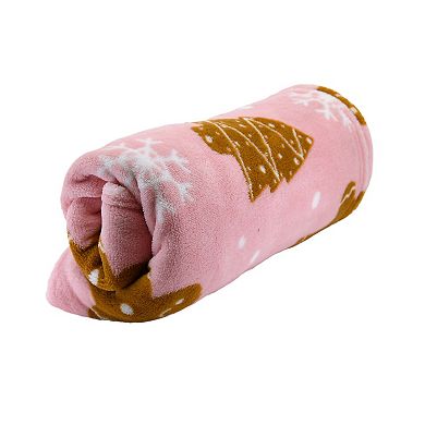 New View Gifts & Accessories Gingerbread Print Throw Blanket
