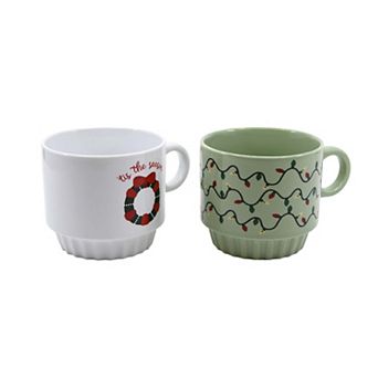 New View Gifts & Accessories 2 pk Tis the Season Ceramic Mugs