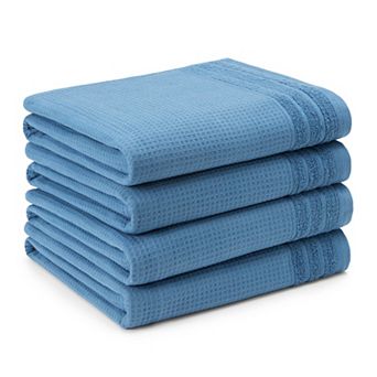 Town & Country Basics 4 pc Waffle Woven Terry Stripe Towel Set