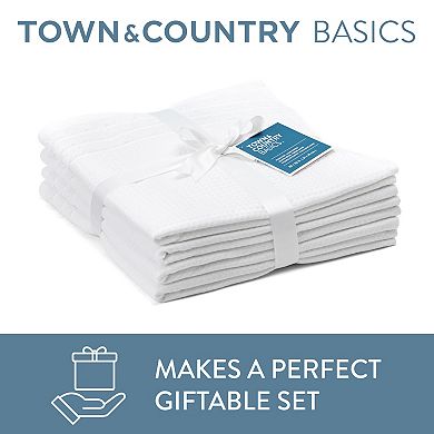 Town & Country Basics 4-pc. Waffle Woven Terry Stripe Wash Cloth Set