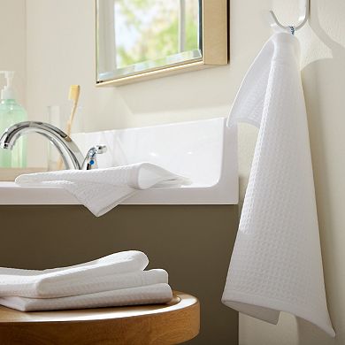 Town & Country Basics 4-pc. Waffle Woven Terry Stripe Wash Cloth Set