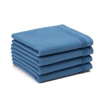 Town & Country Basics 4 pc Waffle Woven Terry Stripe Wash Cloth Set