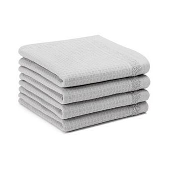 Town & Country Basics 4 pc Waffle Woven Terry Stripe Wash Cloth Set