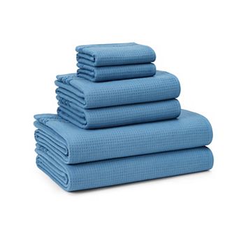 Town & Country Basics 6 pc Assorted Waffle Woven Towel Set