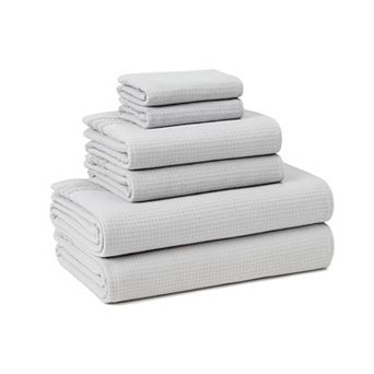 Town & Country Basics 6 pc Assorted Waffle Woven Towel Set