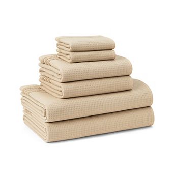 Town & Country Basics 6 pc Assorted Waffle Woven Towel Set