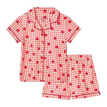 Girls 4-12 Cuddl Duds® 2 pc Short Sleeve Pajama Top & Pajama Shorts Set