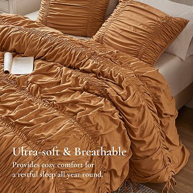 510 Design Evelina Soft Washed Ruched Comforter Set