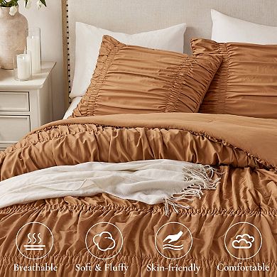 510 Design Evelina Soft Washed Ruched Comforter Set