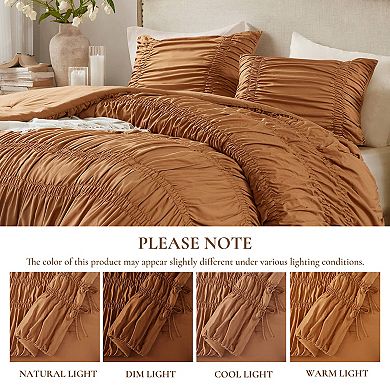 510 Design Evelina Soft Washed Ruched Comforter Set