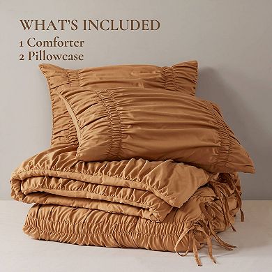 510 Design Evelina Soft Washed Ruched Comforter Set