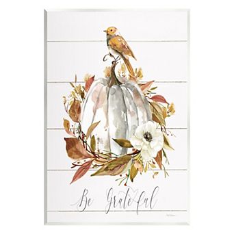 Stupell Home Decor Be Grateful Pumpkin Plaque Wall Art