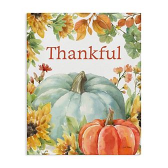 Stupell Home Decor Thankful with Fall Harvest Canvas Wall Art