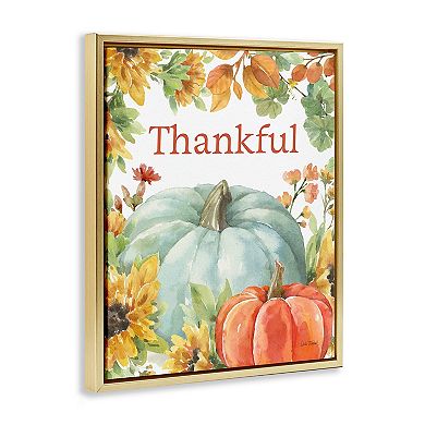 Stupell Home Decor Thankful Fall Harvest Framed Canvas Wall Art
