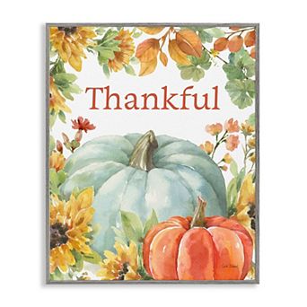 Stupell Home Decor Thankful Fall Harvest Framed Giclee Wall Art