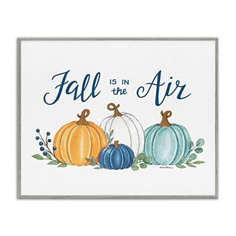 Stupell Home Decor Fall In The Air Pumpkins Framed Giclee Wall Art