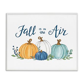 Stupell Home Decor Fall In The Air Pumpkins Framed Giclee Wall Art