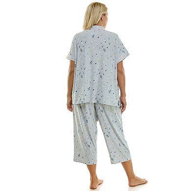 Plus Size Croft & Barrow® Notch Collar Pajama Top & Pajama Bottoms Set