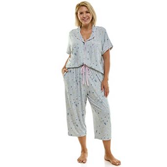 Plus Size Croft & Barrow® Notch Collar Pajama Top & Pajama Bottoms Set