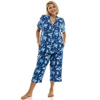 Plus Size Croft & Barrow® Notch Collar Pajama Top & Pajama Bottoms Set